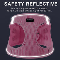 Dog Harness with Leash Set, Step-in Adjustable Puppy Pet Vest - Pink / M(Chest:16"-18") - image 4