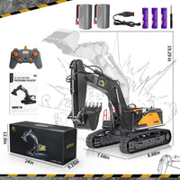 FUYLE 22 channel remote control excavator, 1/14 scale with alloy shovel and rubber tracks - view 2
