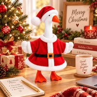 7inch Desk Goose Outfits, Mini Desktop Goose Clothes with Sunglasses & Necklaces, Brown Leopard - Christmas Santa / 7 Inch - image 4