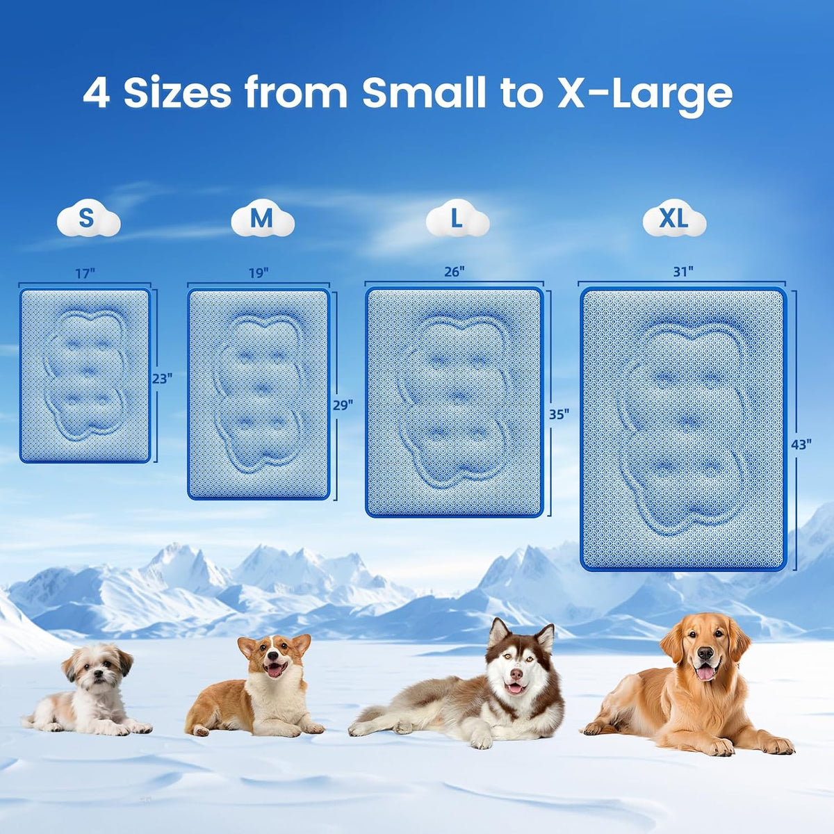 Dog Cooling Mat, Thick Cooling Mat for Extra Large Dogs with PCM & Thermochromic Tech, Dual-Sided - Medium - image 4