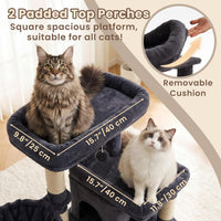 Heybly 53.1" Corner Cat Tree for Large Cats - Smoky Gray / 56 inch - image 2