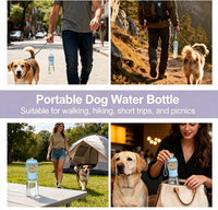 Portable Dog Water Bottle with Food Container - Sky Blue / 12oz - image 4