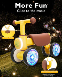 Balance Bike Toddler Outdoor Toys for 1 2 Year Old Girl Birthday Gifts – Fun for Kids & Family - Yellow - image 3
