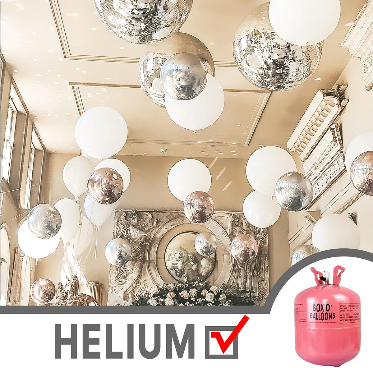PartyWoo Metallic Silver Foil Balloons 20pcs Large Round Giant 4D - White / 6 PCS-22 INCH - image 3