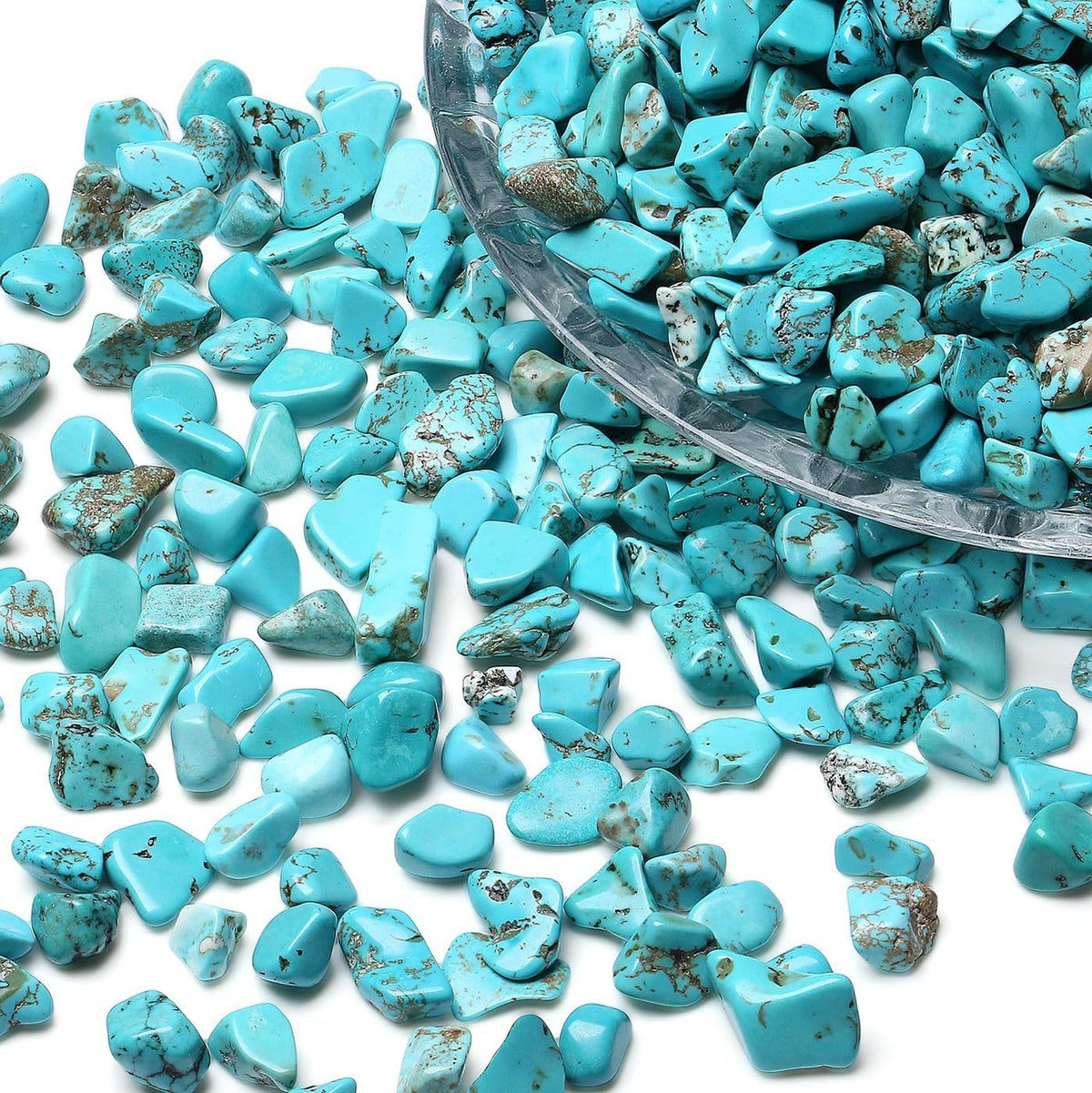 LAIDANLA Rose Quartz Crushed Stone Crystal Chips Bulk - Turquoise / 1 Pound-（0.28"-0.35"） - image 3