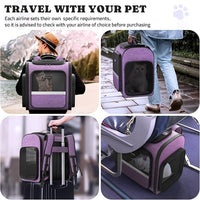 Pawtners Dog Carrier Backpacks Large Cat Backpack with Anti-Scratch Mesh, Foldable Designed Pet Backpack Carrier for Kitten Small Dogs & Large Cats Up to 18 Lbs, Dog Carrier for Travel Outdoor