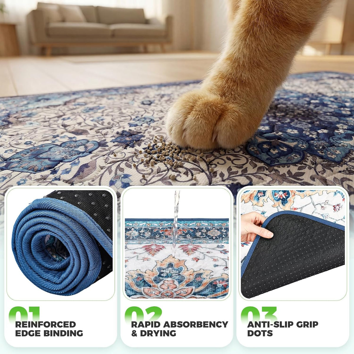 Hompet Cat Litter Mat 2 Pack - 18x54 Inch (Pack of 2) / Husk Birch Sunflower - image 4