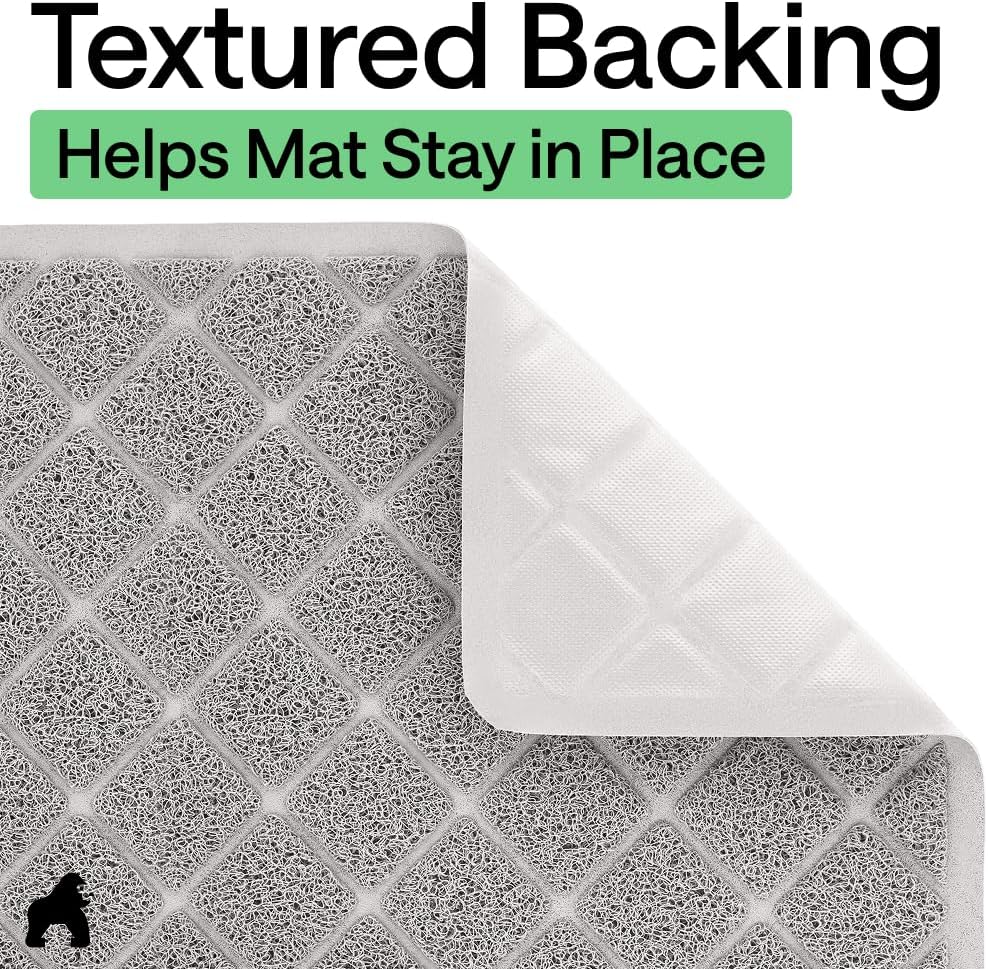 GORILLA GRIP Cat Litter Mat, Coiled Mesh Trapping Mats - Large (35" x 23") / Light Gray - image 4