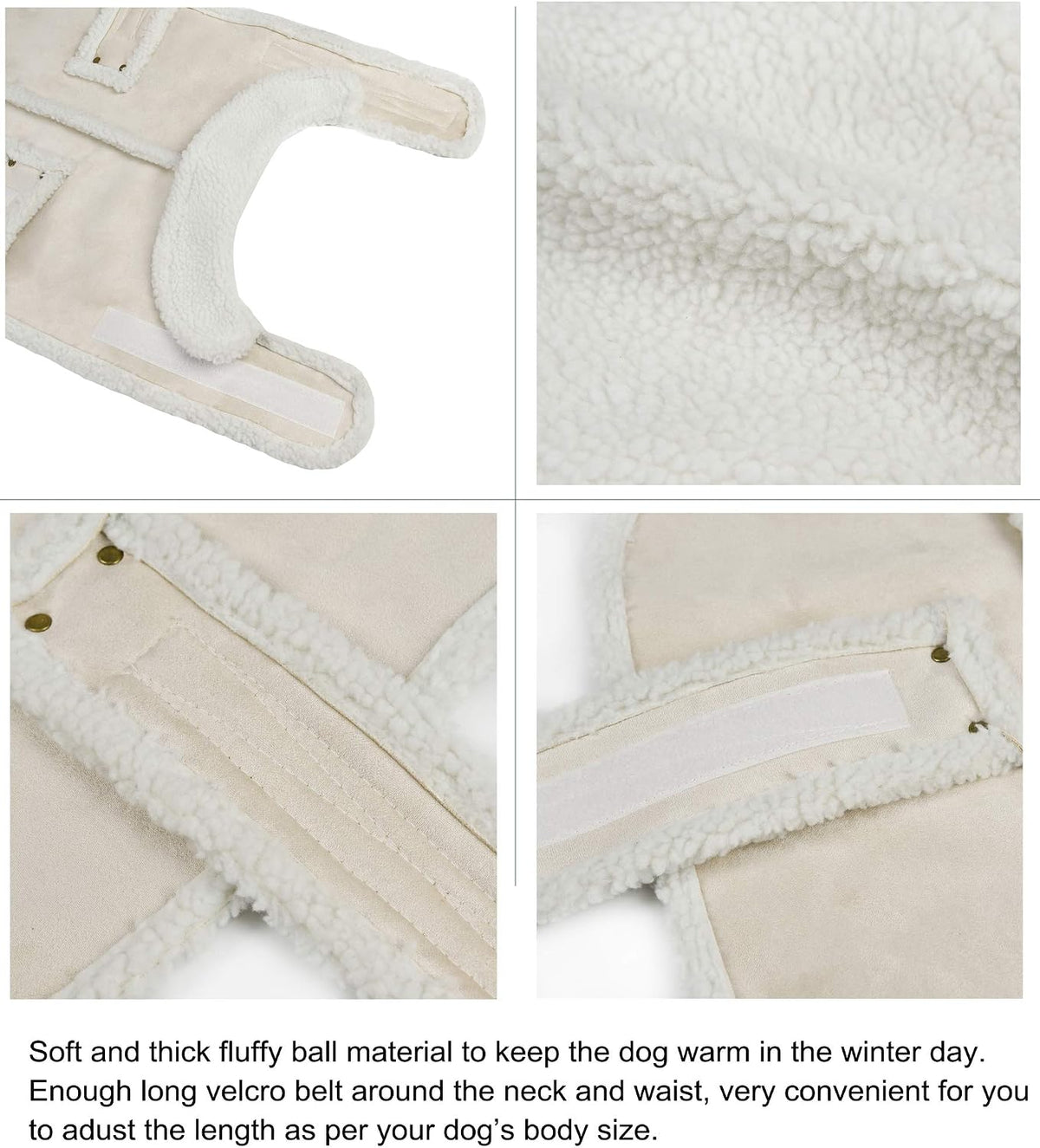 Dog Winter Jacket, Warm Windproof Dog Sweaters for Small Dogs - Beige / X-Large(41.9lb-57.3lb) - image 3