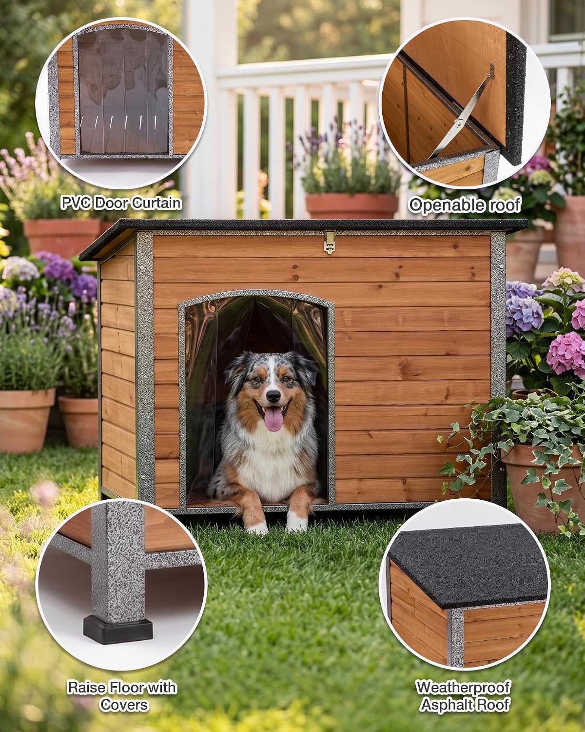 Suumerpety Indoor Outdoor Dog House - L-Brwon - image 3