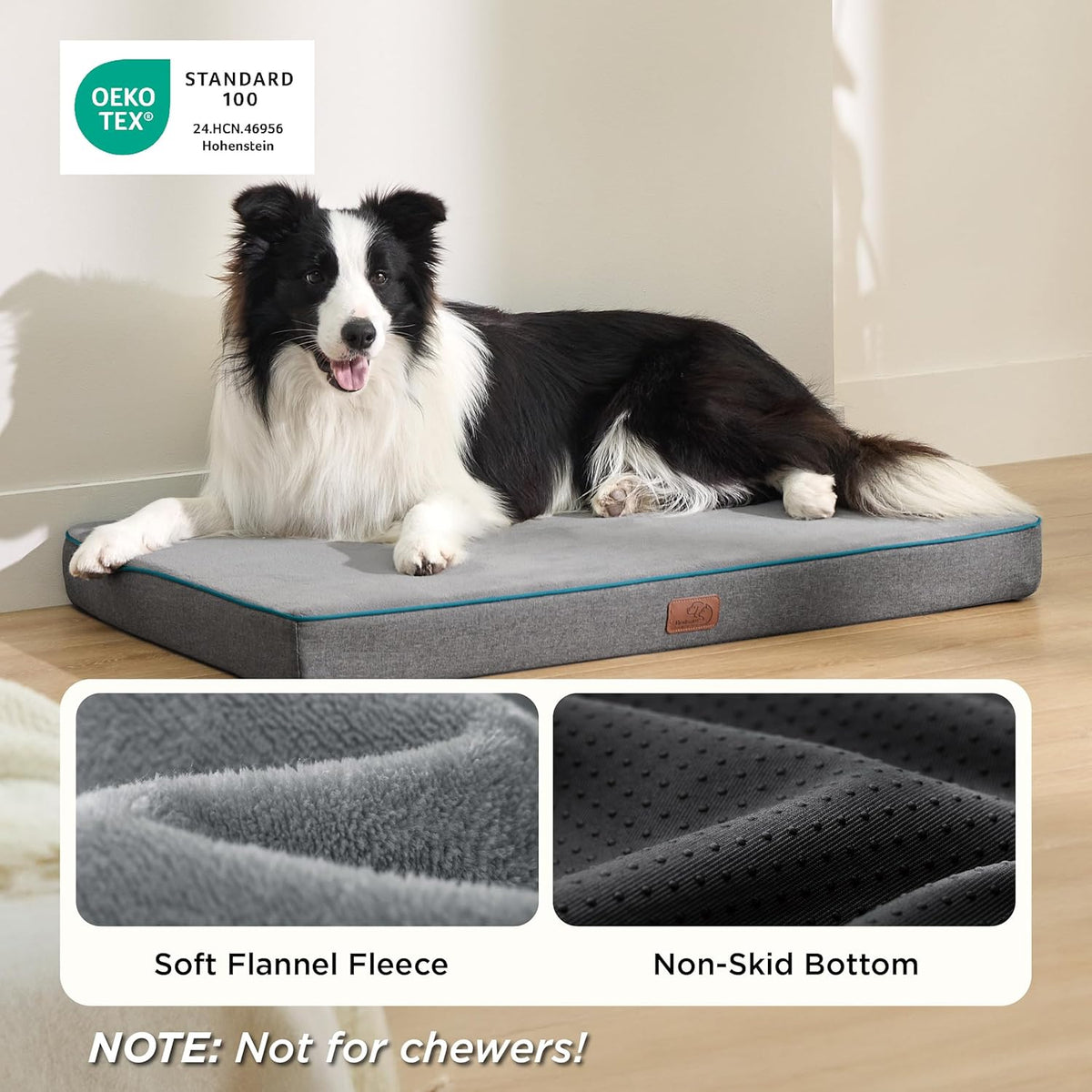 Bedsure Memory Foam Dog Beds Large Sized Dog - 35"L x 22"W x 3"Th / Grey - image 4
