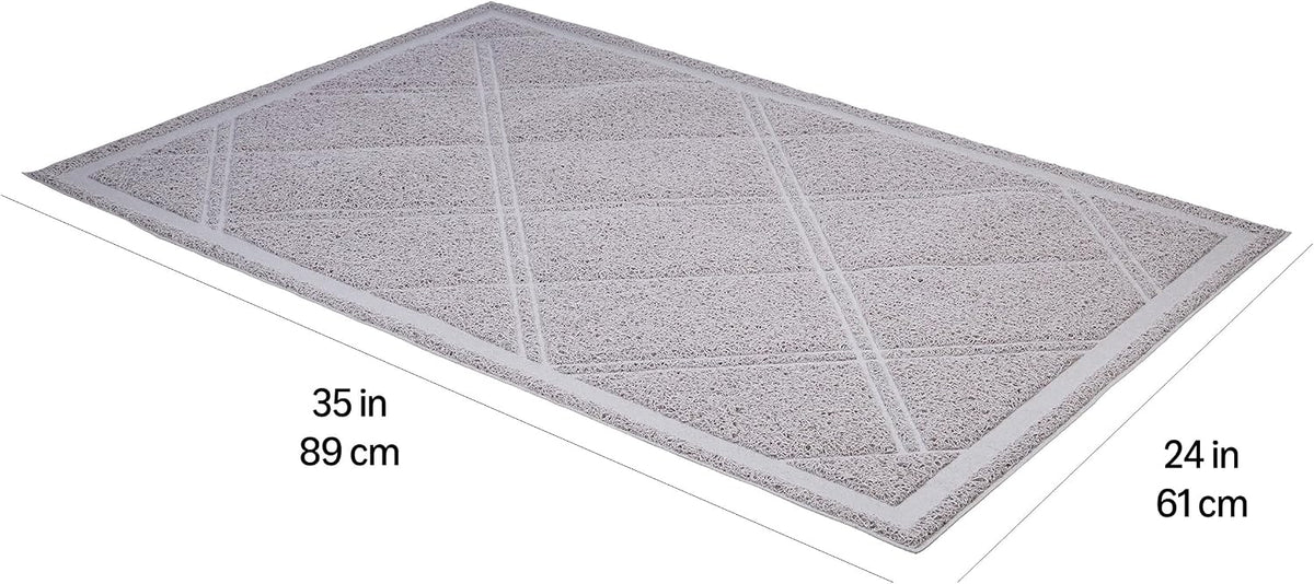 Amazon Basics Less-Mess Litter Trapping Cat Litter Box Mat - Gray / 1 Count (Pack of 1) - image 4
