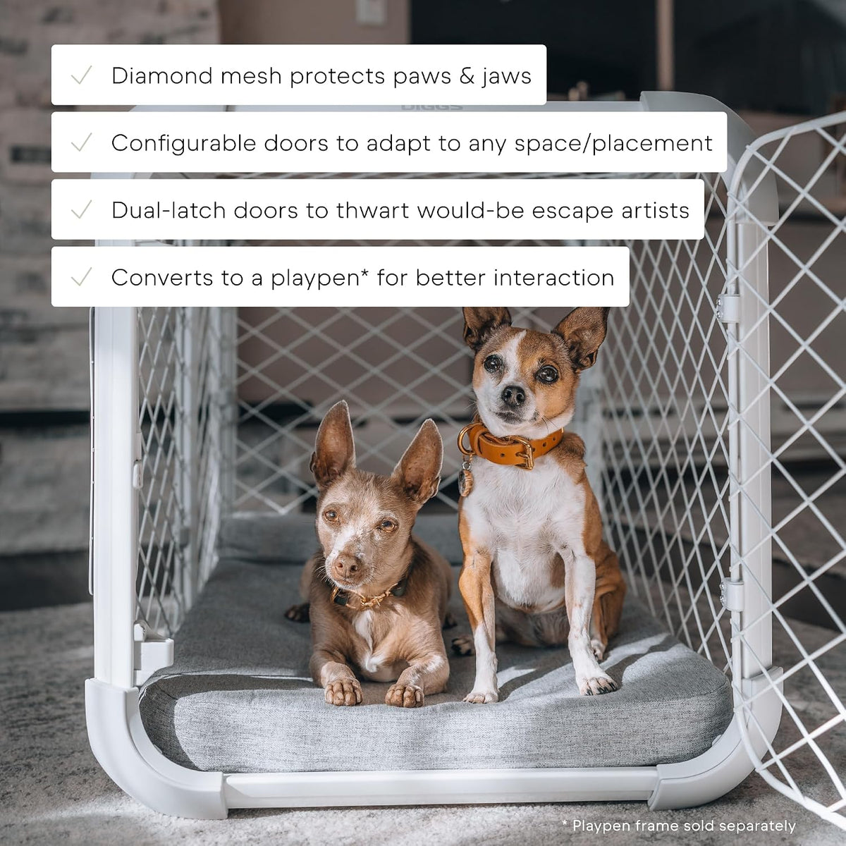 Diggs Evolv Modular Dog Crate for Dogs 16-18" Tall - Medium (31.7L x 21.4"W x 22.2"H) / Ash - image 2