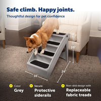 PetSafe CozyUp Folding Dog Stairs - Sofa - 20 Inches Tall / Gray - image 3