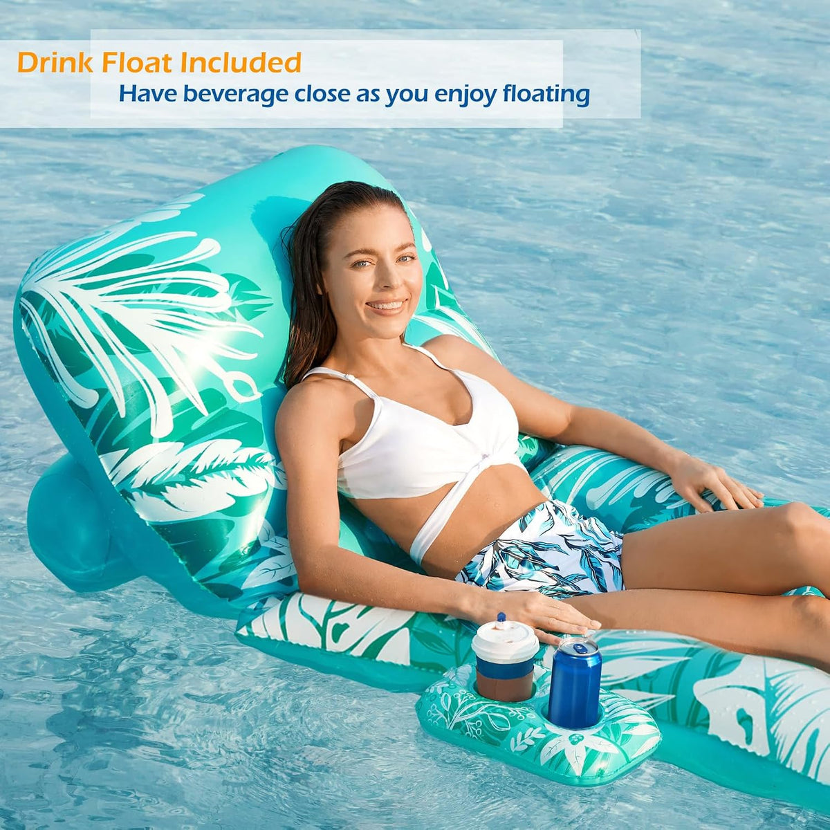 Jasonwell Inflatable Pool Float Adult - Cyan - image 4