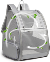Texsens Innovative Traveler Bubble Backpack Pet Carriers for Cats - Light Grey