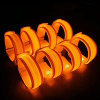KIRALUMI 8 Pack LED Light Up Bracelets, 3 Modes - Orange - 8 PCS