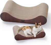 Necoichi Cardboard Cat Scratcher Bed for Indoor Cats - Large / Dark Cherry