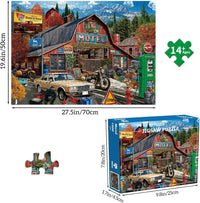 1000 Piece Puzzles for Adults, Premium Magic Book Jigsaw Puzzle – Fun for Kids & Family - Roadside Motel - image 3