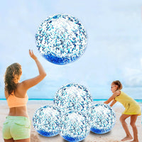TURNMEON 5 Pack Sequins Beach Balls 16 Inch 24 Inch Pool Party - Blue / 2 pcs 24inch+3 pcs 16inch - image 2