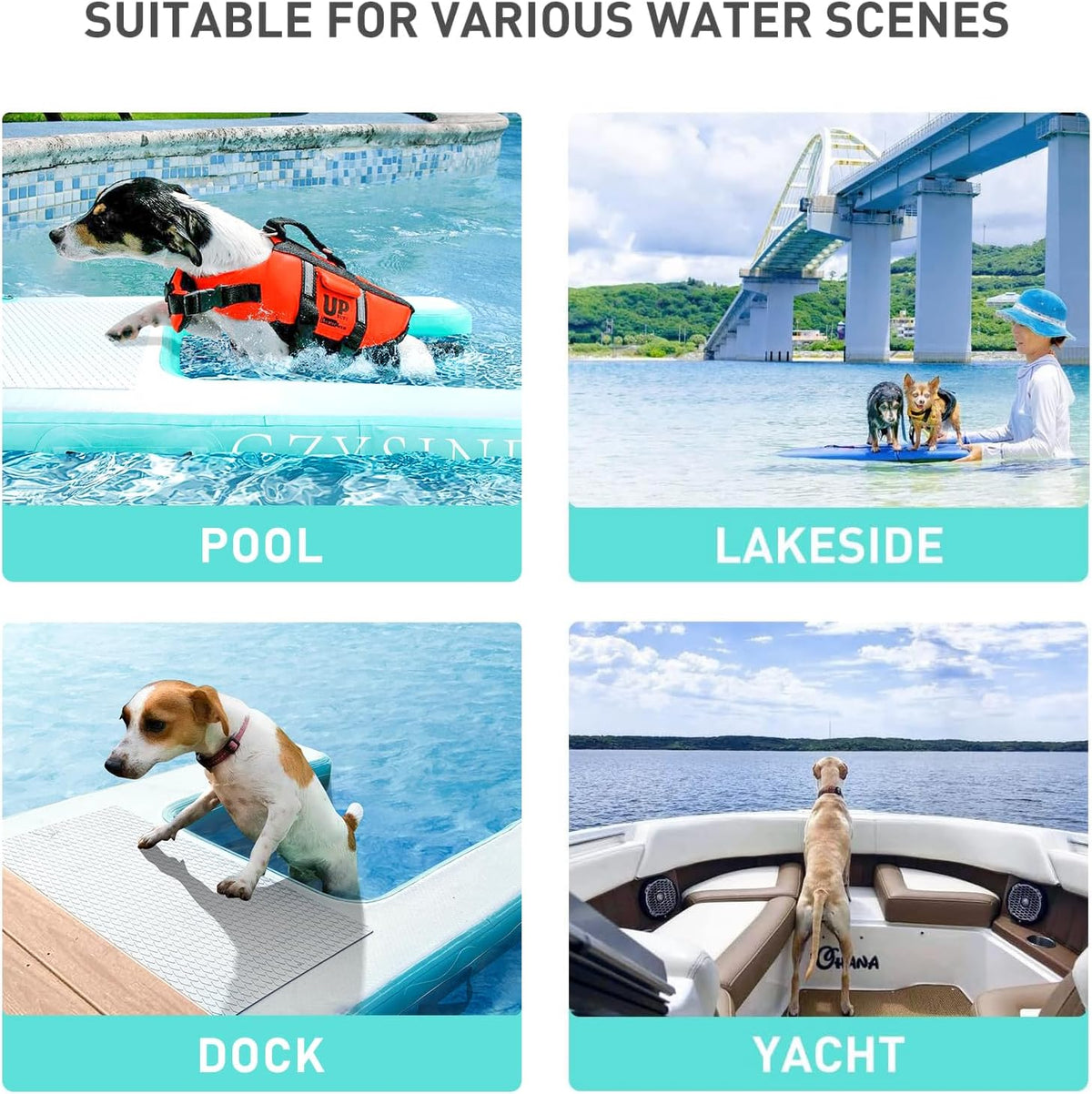 Inflatable Large Dog Water Ramp Float Floating Ramp-Swimming Pets Up - 200 pounds - image 3