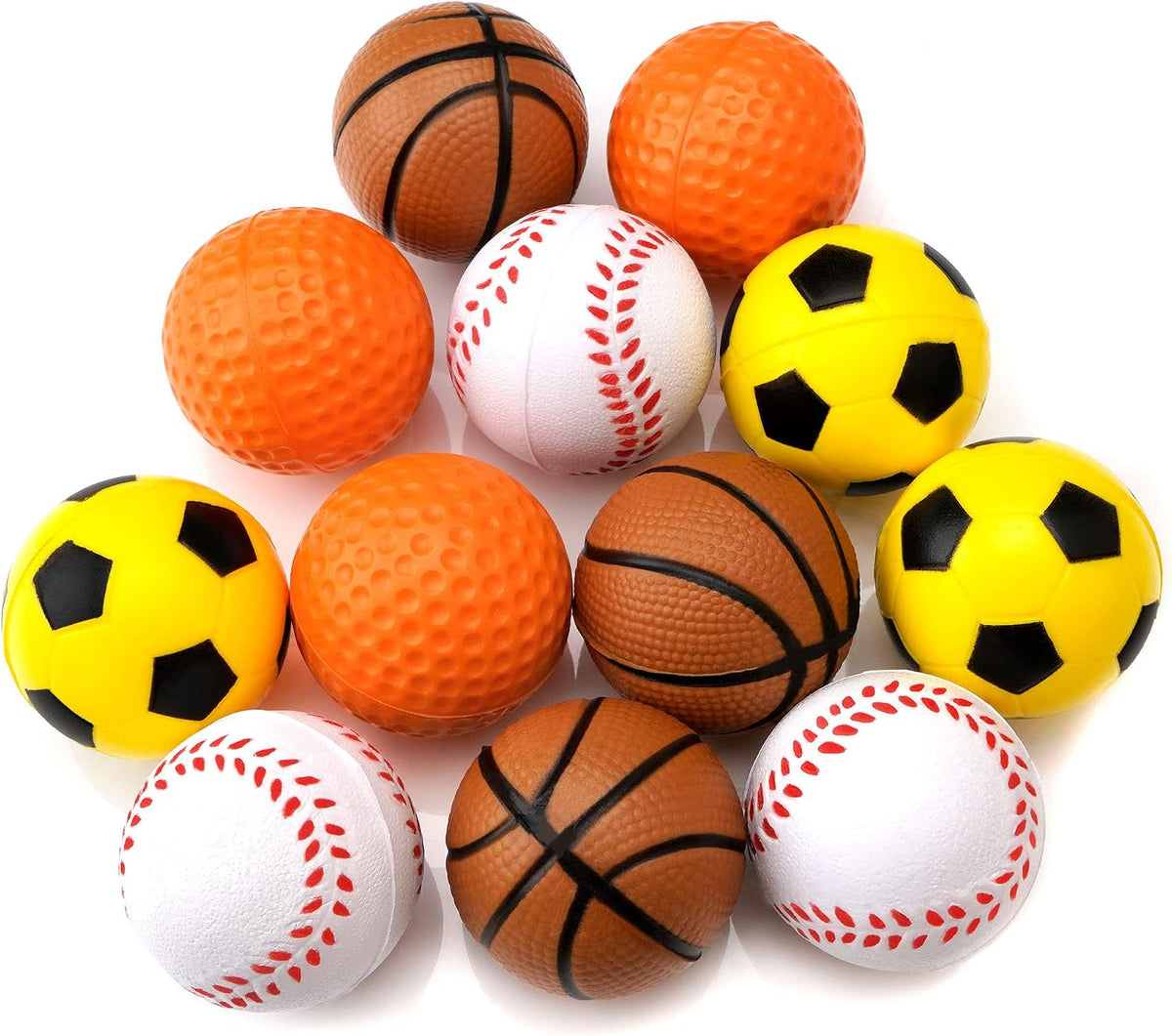 CHIWAVA 12PCS 1.6" Soft Rubber Foam Cat Toy Ball Kitten Sponge Sport - image 2