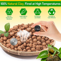 10LBS Organic Expanded Clay Balls Terrarium Substrate for Reptiles – Daily Care for Reptiles And Amphibians - 2LB - image 2