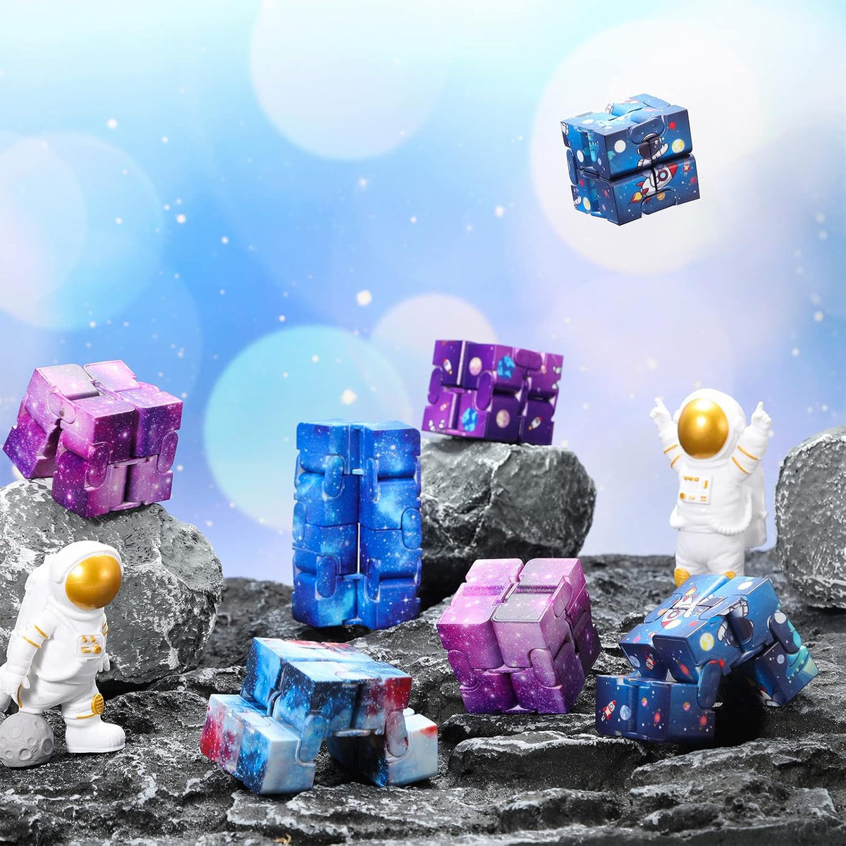 Zhanmai 20 Pieces Galaxy Infinity Cube Fidget Sensory Toy - 45 / Graceful Style - image 4