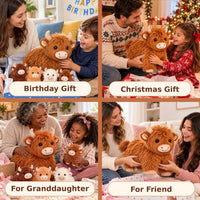 TOYSYM Seal Plush with 4 Babies - Highland Cow - image 3