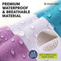 Spark Paws Dog Raincoat, Waterproof Rain Jacket w/Hood - Aqua White Purple / X-Large - image 2