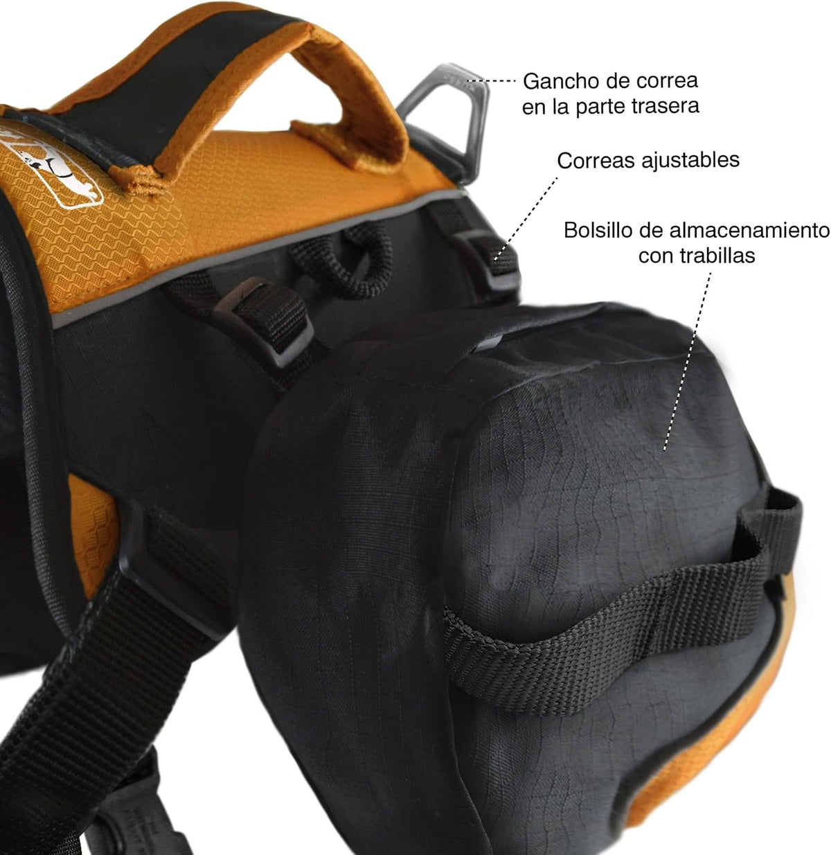 Kurgo Big Baxter Dog Backpack Harness - Big Baxter / Black/Orange - image 2