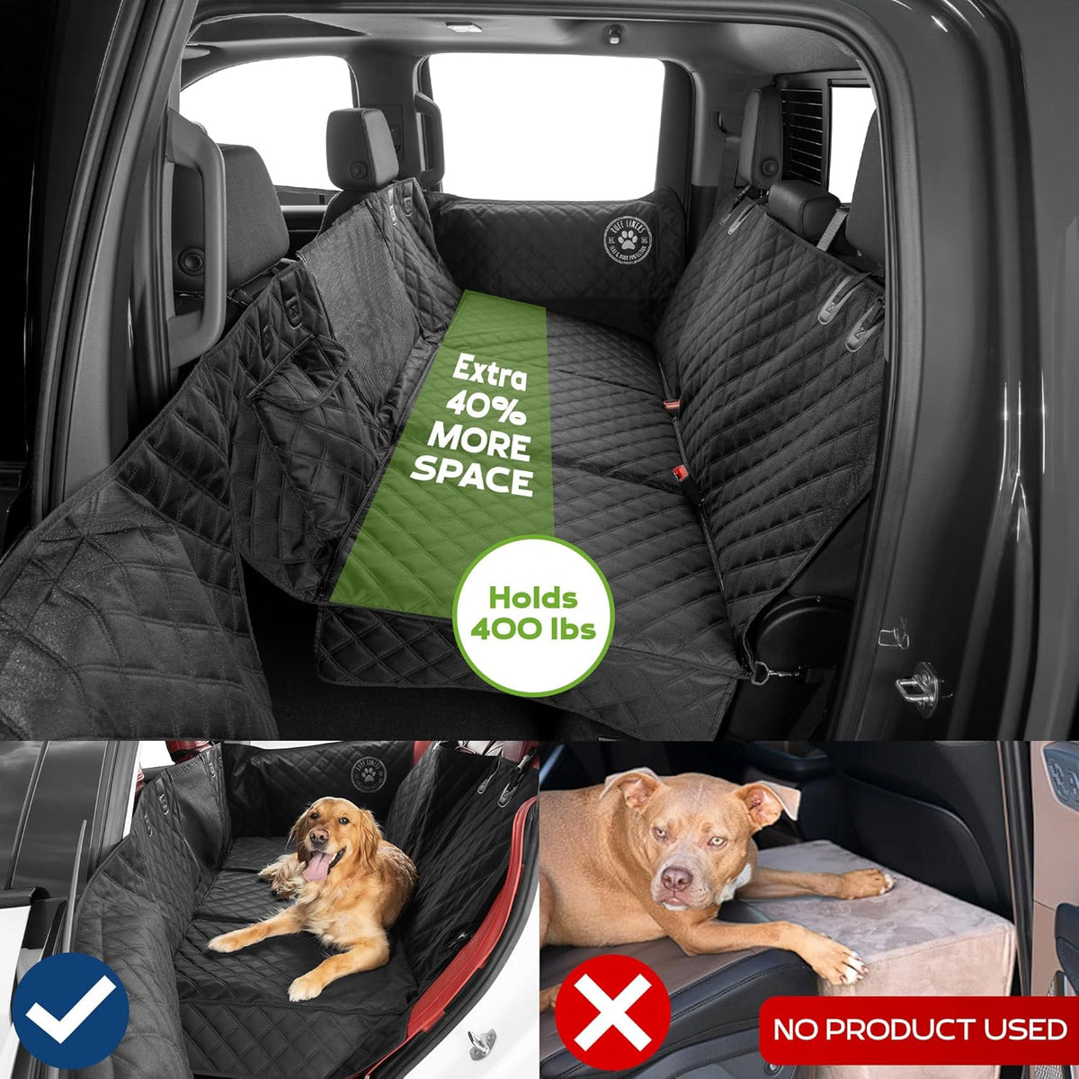 Back Seat Extender for Dogs, As Seen on Shark Tank - Black / Standard - Car / SUV / Small Trucks - image 3