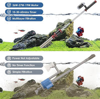 AKKEE Aquarium Vacuum Gravel Cleaner, 36W Fish Tank Gravel Cleaner Vacuum for Water Changer 8 in 1 Multifunctional with Timed Off Waterproof Wash Sand Water Filter Circulation Aquarium Vacuum Cleaner