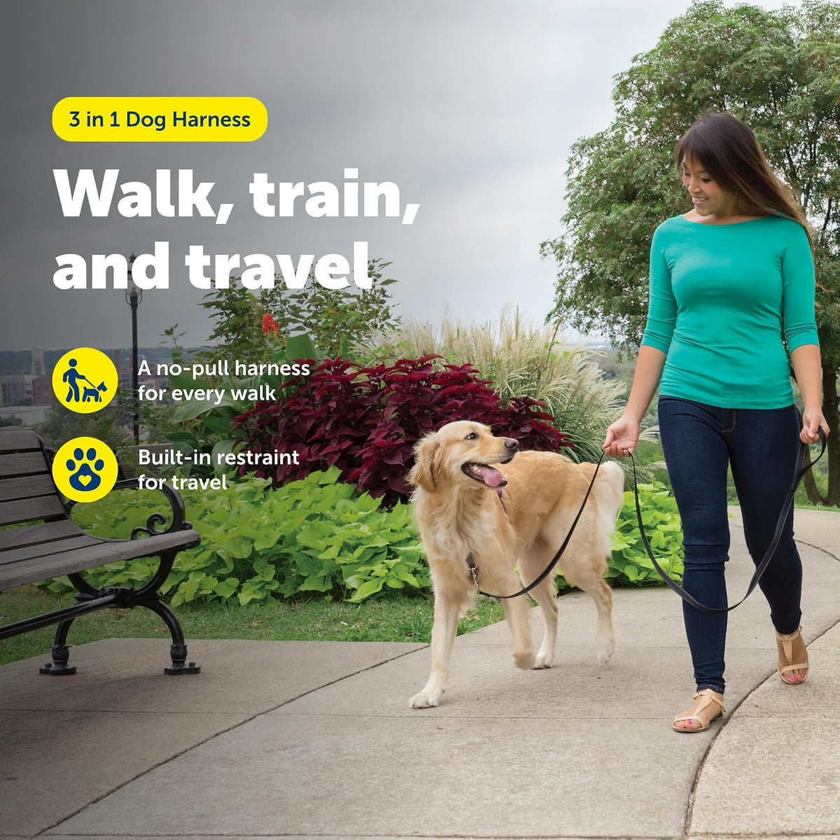 PetSafe 3 in 1 No-Pull Dog Harness, Walk, Train or Travel - Black / Large (Pack of 1) - image 2