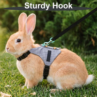 Hypeety adjustable rabbit vest harness and leash set with button decorations - view 4