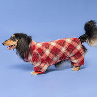 Fitwarm Collared Neck Plaid Dog Pajamas - X-Large / Red-White - image 3