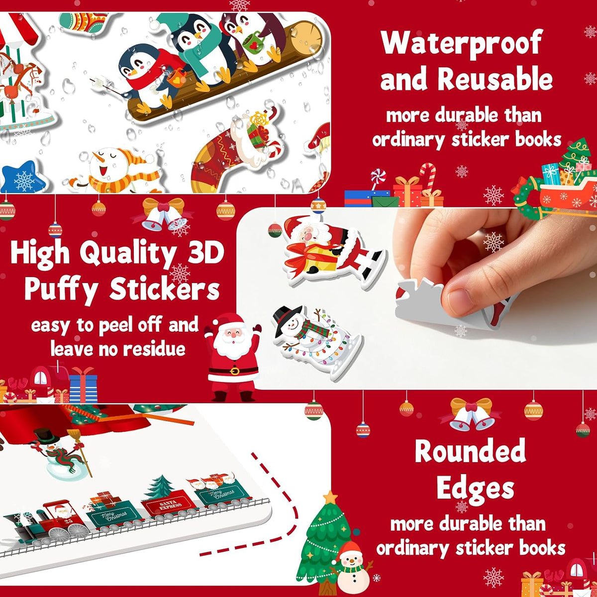 Elfew 3 pack Halloween reusable sticker books for toddlers with puffy stickers - view 13
