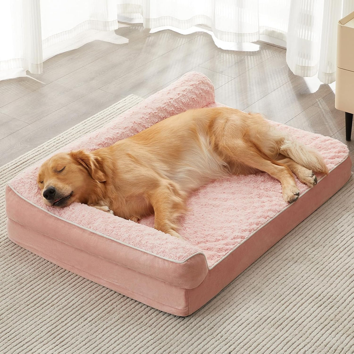 Orthopedic Washable Dog Bed - Pink / 48.0"l x 35.0"w x 7.5"th