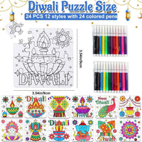 MUOUAKATE Christian Halloween crafts for kids, 24 blank coloring puzzle sets - view 11