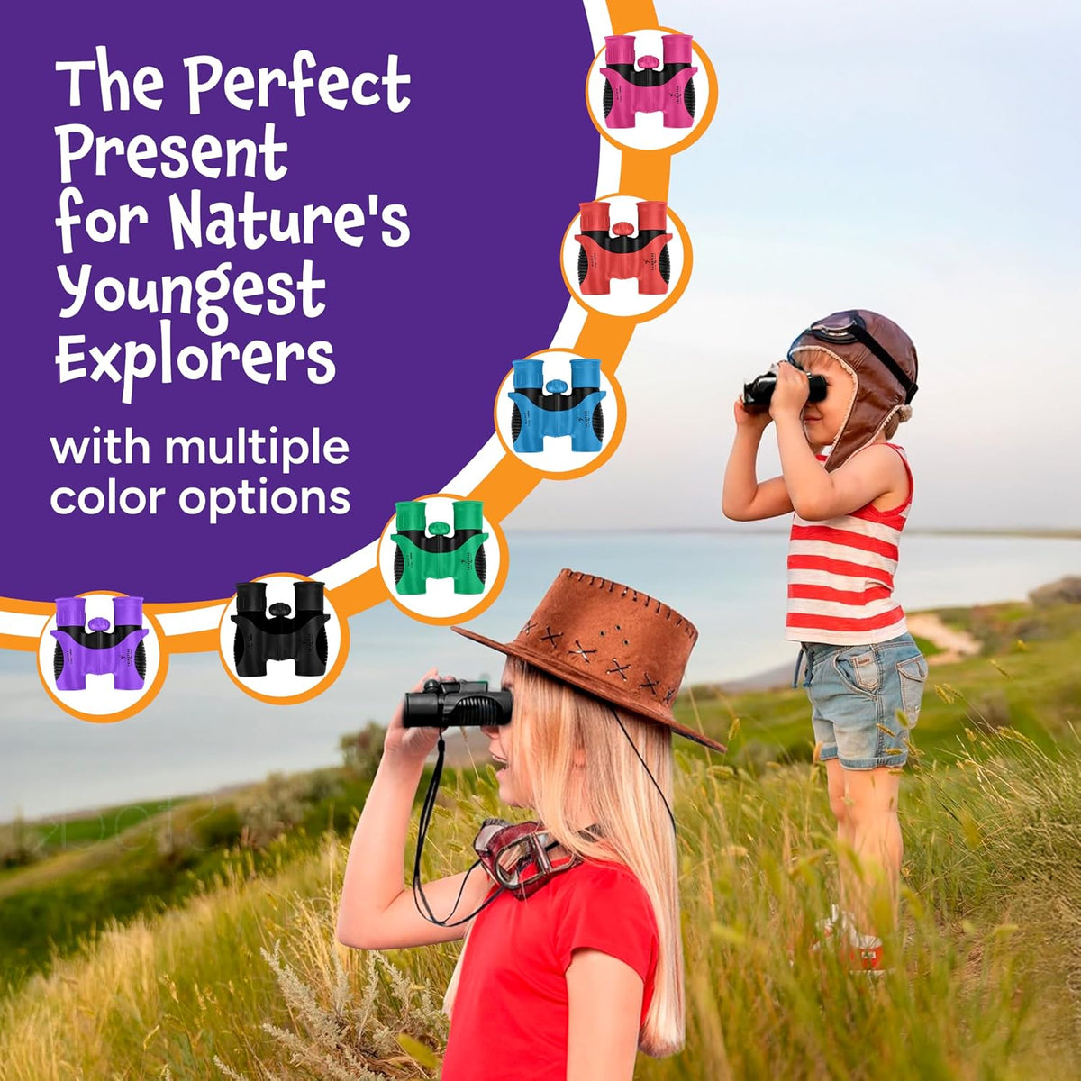 Think Peak Blue Binoculars Science Toy for Kids Ages 3-12 Years - Purple - image 4
