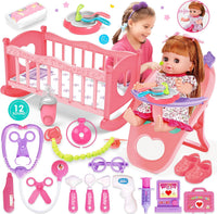 Baby Doll Toys Set, 24PCS Dolls Care Toy Playset for Girls 3-8 Pretend Play – Fun for Kids & Family - 24 Pcs
