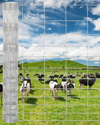 Cattle Farm Fence, 4ft x 164ft Galvanized Wire Fencing for Goat Deer Yard Livestock Animals Protection (Silver, 6x164ft)