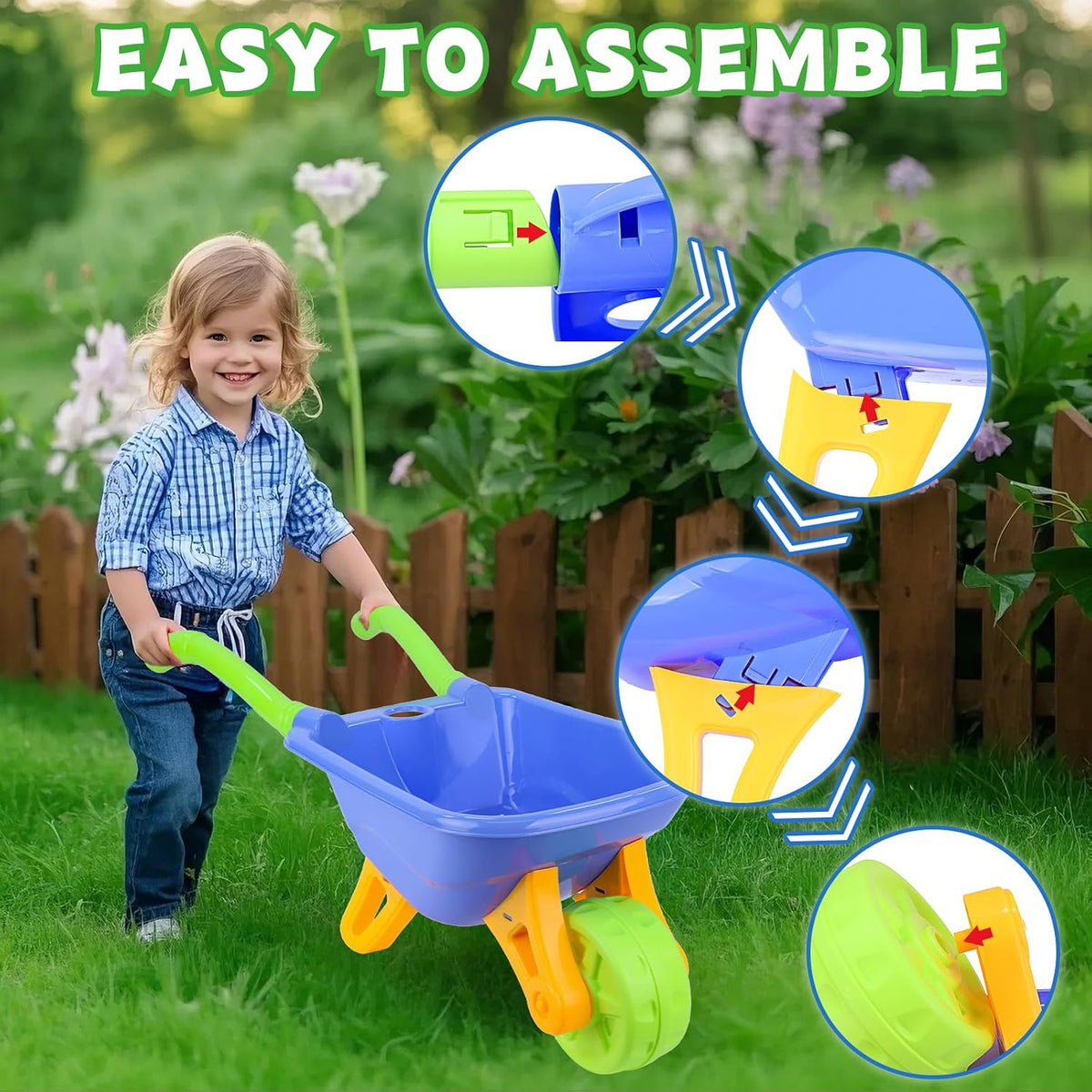 Magic4U 22 piece kids gardening tools set with shovel, rake, gloves and apron - view 8