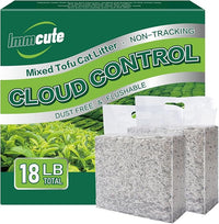 18lbs Mixed Tofu Cat Litter Clumping, Low Dust, Lightweight, Ultra Absorbent and Fast Drying, Natural Pea Husk Bentonite Kitty Litter (9lbs×2bags)