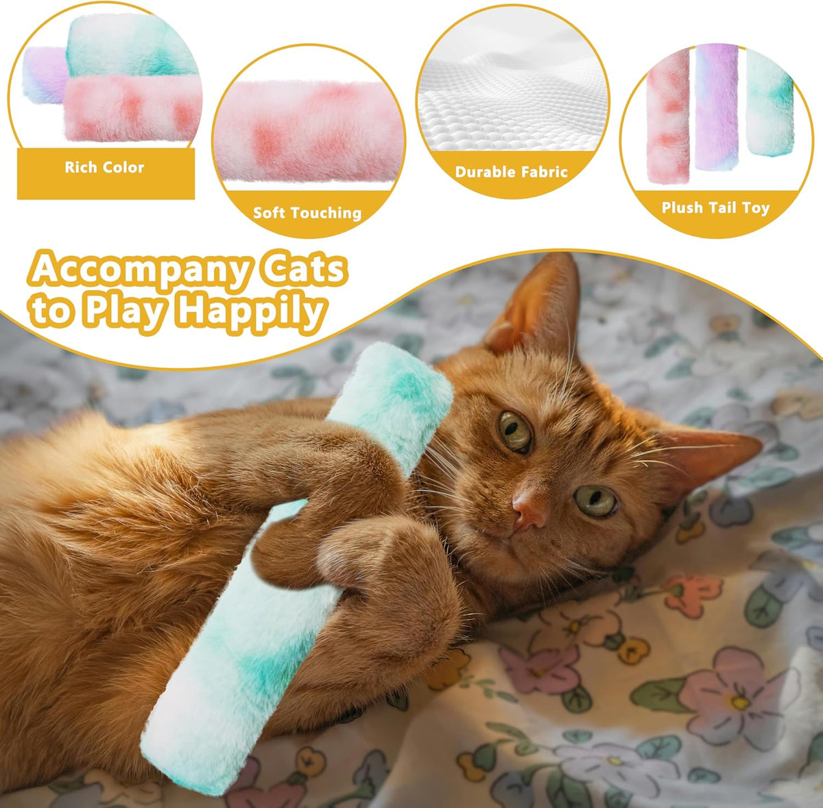 3 Pack Catnip Toys, Soft and Durable Cat Pillows Toys - Pastel Set - image 4