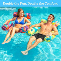Inflatable Pool Floats Chair - Yellow & Red - image 2