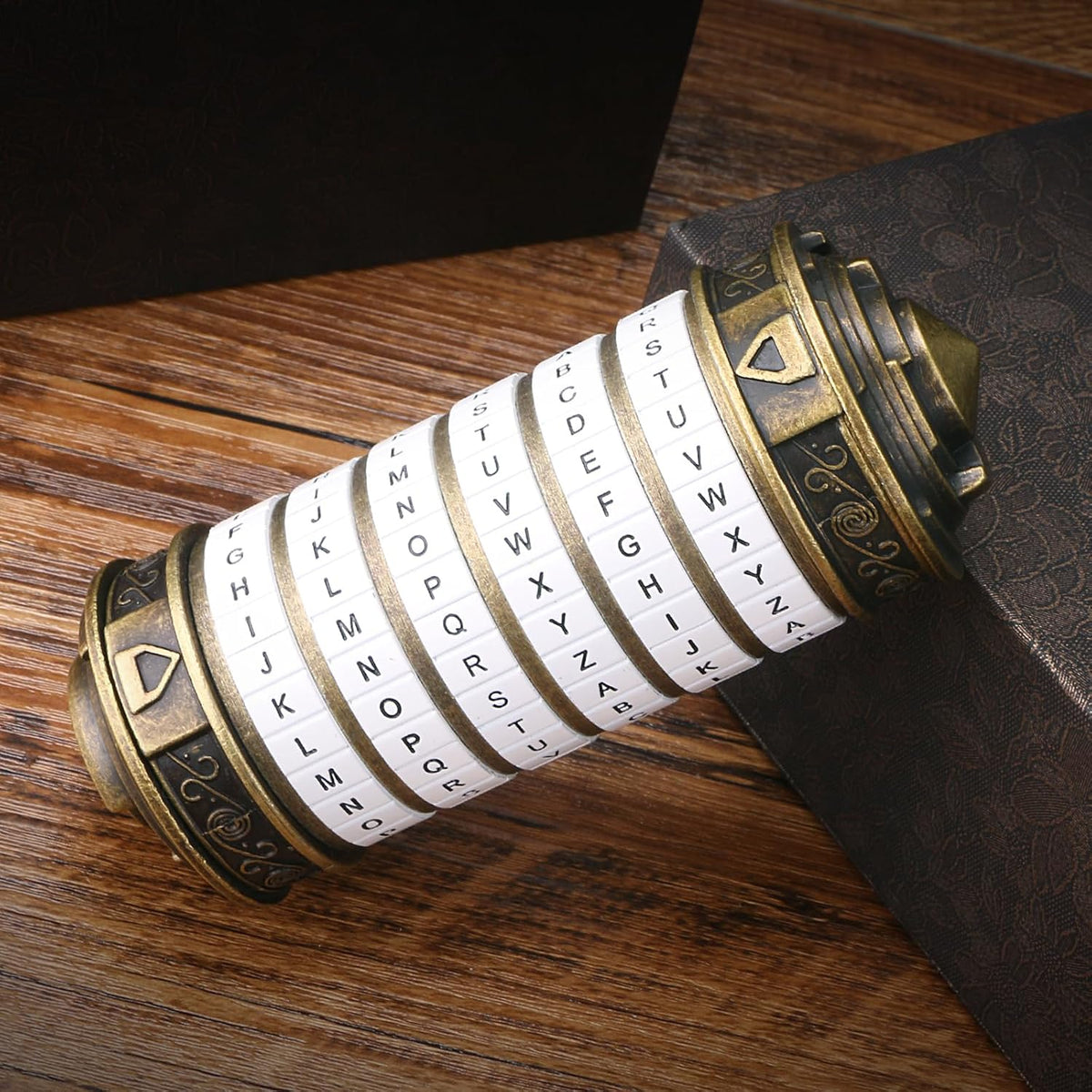 FUNDASTIC Da Vinci Code cryptex puzzle box in zinc alloy with five letter rings - view 9