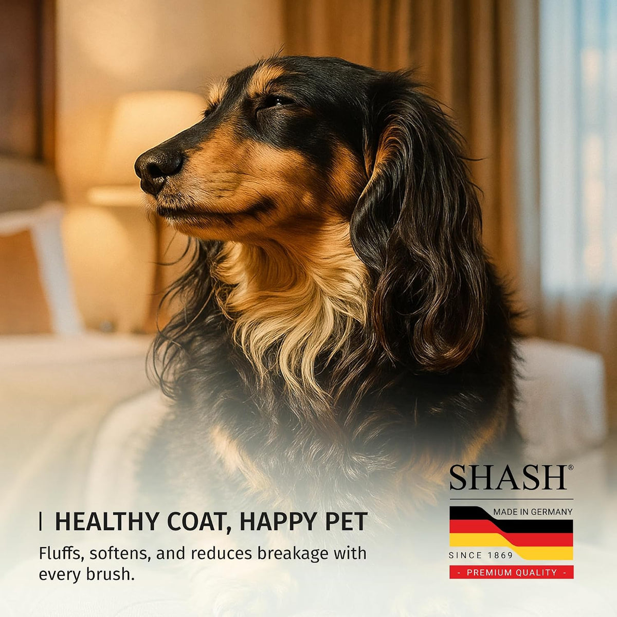 SHASH Since 1869 Hand Made in Germany Slicker Pet Brush with Curved - image 4