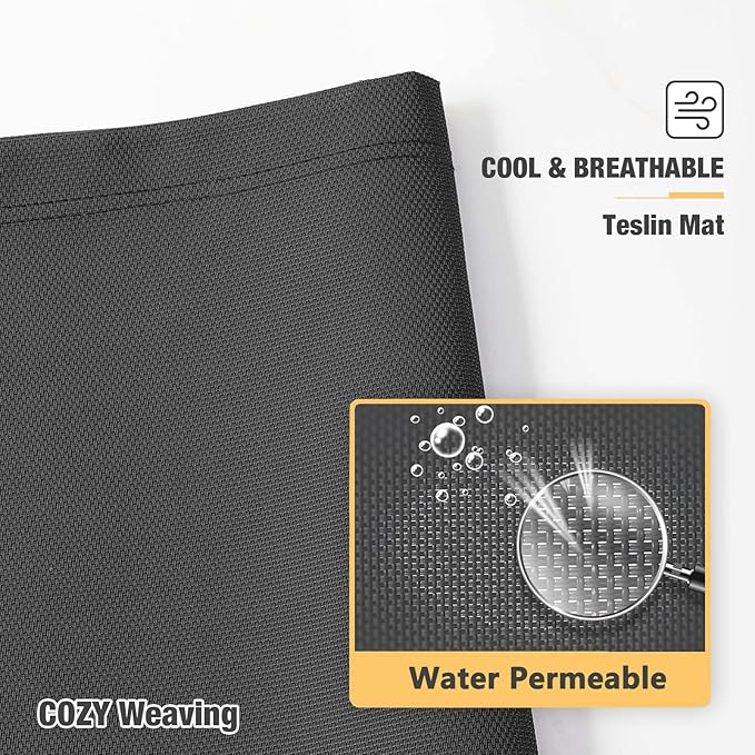 Veehoo Chew Proof Elevated Dog Bed - Cooling Raised Pet Cot - Silver Aluminum Frame and Durable Textilene Mesh Fabric, Unique Designed No-Slip Feet for Indoor or Outdoor Use, Black, Medium, CWC2003