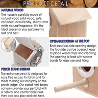 Parakeet Nesting Box, Bird Nest House - XL-10.23 x 8.66 x 7.48in - image 3
